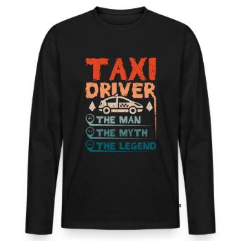 Taxi driver man myth legend - Men's Premium Organic Long Sleeve Shirt - black - Front - Nico (187cm)