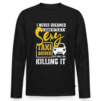 Sexy taxi driver - Men's Premium Organic Long Sleeve Shirt - black - Front - Nico (187cm)