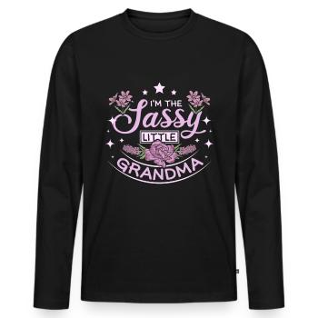 Sassy little grandma - Männer Premium Bio Langarmshirt - Schwarz - Vorne - Nico (187cm)