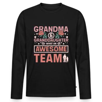 Grandma and granddaughter an awesome team - Männer Premium Bio Langarmshirt - Schwarz - Vorne - Nico (187cm)