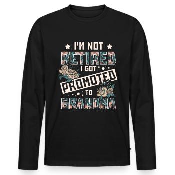 J’ai été promue grand-mère - T-shirt manches longues Premium bio Homme - noir - Devant - Nico (187cm)