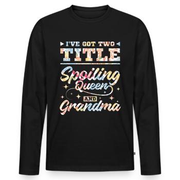 Gâter la reine et la grand-mère - T-shirt manches longues Premium bio Homme - noir - Devant - Nico (187cm)