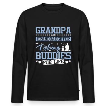 Copains de pêche de grand-père et grand-père pour la vie - T-shirt manches longues Premium bio Homme - noir - Devant - Nico (187cm)