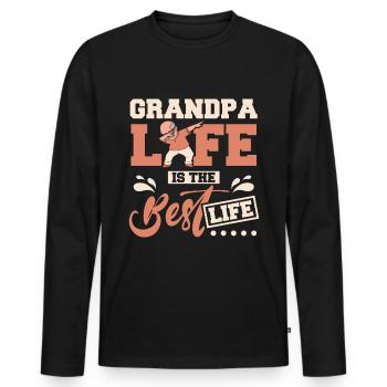 La vie de grand-père est la meilleure vie - T-shirt manches longues Premium bio Homme - noir - Devant - Nico (187cm)