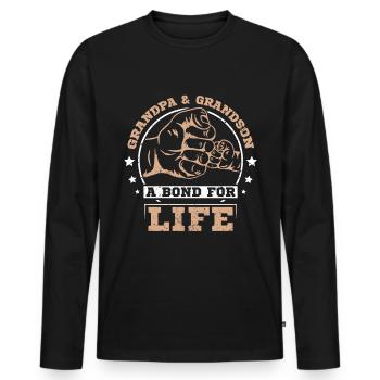 Grandpa and grandson A bond for life - Männer Premium Bio Langarmshirt - Schwarz - Vorne - Nico (187cm)