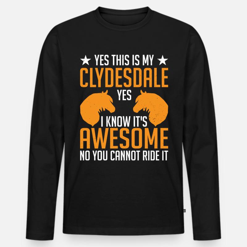 Clydesdale Kaltblutpferd Schottland Pferd - Männer Premium Bio Langarmshirt - Schwarz