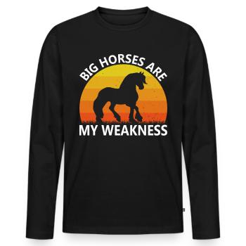 Clydesdale Cold Blood Horse Scotland Horse - Men's Premium Organic Long Sleeve Shirt - black - Front - Nico (187cm)
