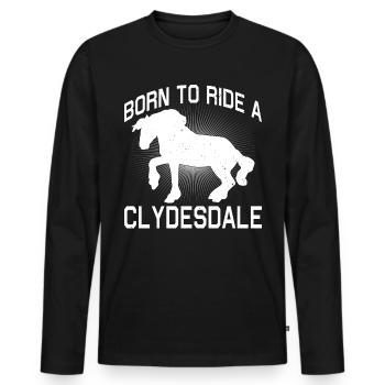 Clydesdale Cold Blood Horse Scotland Horse - Men's Premium Organic Long Sleeve Shirt - black - Front - Nico (187cm)