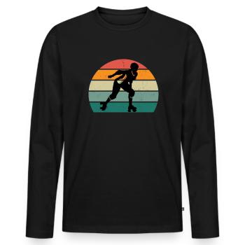 Patin à roues alignées Patineurs à roulettes Patins à roulettes - T-shirt manches longues Premium bio Homme - noir - Devant - Nico (187cm)