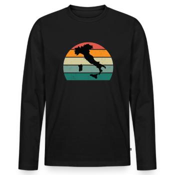 Italiener Italien Rom Turin Neapel Venedig Pasta - Männer Premium Bio Langarmshirt - Schwarz - Vorne - Nico (187cm)