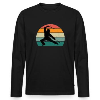 Kampfsportler Kampfsport Judo Aikido Karate Boxen - Männer Premium Bio Langarmshirt - Schwarz - Vorne - Nico (187cm)