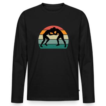 Kampfsportler Kampfsport Judo Aikido Karate Boxen - Männer Premium Bio Langarmshirt - Schwarz - Vorne - Nico (187cm)