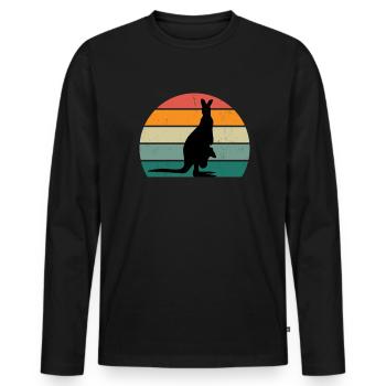 Kangourous Kangourou Sacs Sauter Boîtes Kangourou - T-shirt manches longues Premium bio Homme - noir - Devant - Nico (187cm)