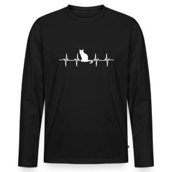 Chat ChatOn Chat Maman Chat Papa Maîtresse Chat - T-shirt manches longues Premium bio Homme - noir - Devant - Nico (187cm)