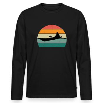 Kanufahrer Kanute Kanufahrt Kajak Slalom Kanu - Männer Premium Bio Langarmshirt - Schwarz - Vorne - Nico (187cm)