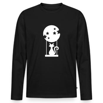 Chat ChatOn Chat Maman Chat Papa Maîtresse Chat - T-shirt manches longues Premium bio Homme - noir - Devant - Nico (187cm)