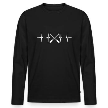 Kanufahrer Kanute Kanufahrt Kajak Slalom Kanu - Männer Premium Bio Langarmshirt - Schwarz - Vorne - Nico (187cm)