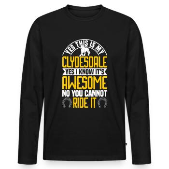 Clydesdale Equestrian Sport Cold Blood Horse Scotland - Men's Premium Organic Long Sleeve Shirt - black - Front - Nico (187cm)