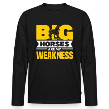 Clydesdale Equestrian Sport Cold Blood Horse Scotland - Men's Premium Organic Long Sleeve Shirt - black - Front - Nico (187cm)