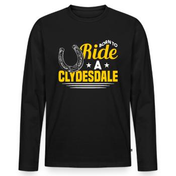 Clydesdale Equestrian Sport Cold Blood Horse Scotland - Men's Premium Organic Long Sleeve Shirt - black - Front - Nico (187cm)