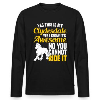 Clydesdale Equestrian Sport Cold Blood Horse Scotland - Men's Premium Organic Long Sleeve Shirt - black - Front - Nico (187cm)