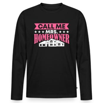 Propriétaire Propriétaire Cadeau Propriétaire Propriétaire - T-shirt manches longues Premium bio Homme - noir - Devant - Nico (187cm)
