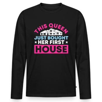 Propriétaire Propriétaire Cadeau Propriétaire Propriétaire - T-shirt manches longues Premium bio Homme - noir - Devant - Nico (187cm)