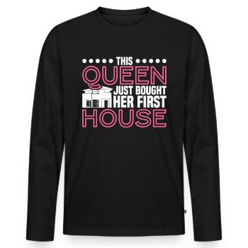 Propriétaire Propriétaire Cadeau Propriétaire Propriétaire - T-shirt manches longues Premium bio Homme - noir - Devant - Nico (187cm)