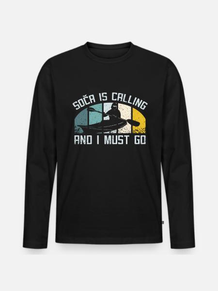 Kayaking on soca slovenia - Men's Premium Organic Long Sleeve Shirt - black