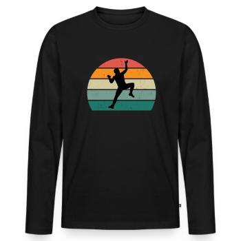 Climber Climber Bouldering Bouldering Climbing - Men's Premium Organic Long Sleeve Shirt - black - Front - Nico (187cm)