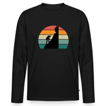 Kletterer Klettererin Bouldern Boulderin Klettern - Männer Premium Bio Langarmshirt - Schwarz - Vorne - Nico (187cm)