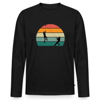 Climber Climber Bouldering Bouldering Climbing - Men's Premium Organic Long Sleeve Shirt - black - Front - Nico (187cm)