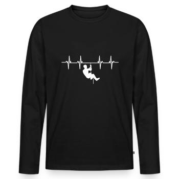 Kletterer Klettererin Bouldern Boulderin Klettern - Männer Premium Bio Langarmshirt - Schwarz - Vorne - Nico (187cm)