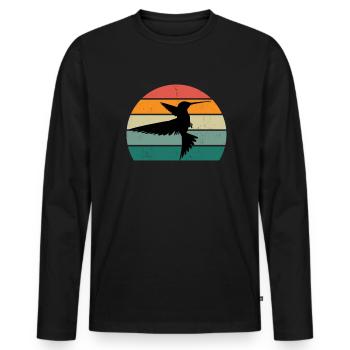 Hummingbirds fast wings flapping hummingbird - Men's Premium Organic Long Sleeve Shirt - black - Front - Nico (187cm)