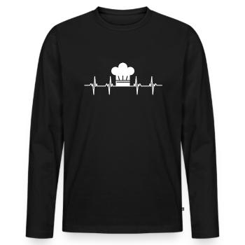 Cuisinier Cuisine Restaurant Bar Bistro - T-shirt manches longues Premium bio Homme - noir - Devant - Nico (187cm)
