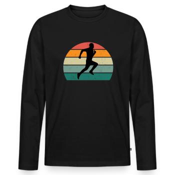 Race Runner Runner Renner Racer Jogging - Men's Premium Organic Long Sleeve Shirt - black - Front - Nico (187cm)