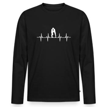 Heiraten Heirat Hochzeit Freund Freundin Ehe Liebe - Männer Premium Bio Langarmshirt - Schwarz - Vorne - Nico (187cm)