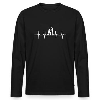 Heiraten Heirat Hochzeit Freund Freundin Ehe Liebe - Männer Premium Bio Langarmshirt - Schwarz - Vorne - Nico (187cm)