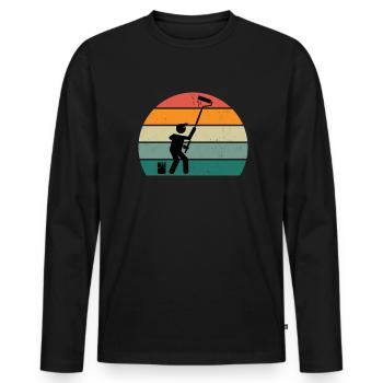 Maler Malerin Zeichnen Zeichner Zeichnerin Farbe - Männer Premium Bio Langarmshirt - Schwarz - Vorne - Nico (187cm)