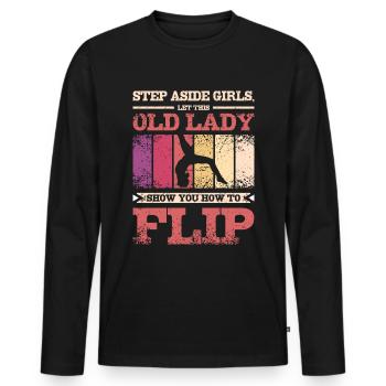 Laissez cette vieille dame vous montrer comment retourner la gymnastique - T-shirt manches longues Premium bio Homme - noir - Devant - Nico (187cm)
