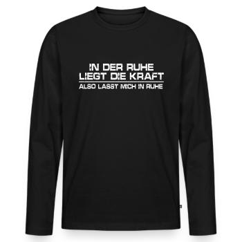 Last mich in ruhe - Männer Premium Bio Langarmshirt - Schwarz - Vorne - Nico (187cm)
