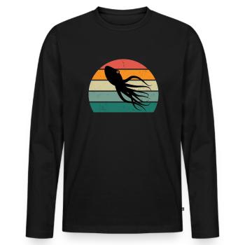 Sea Ocean Water Fish Fish Crab Crab Jellyfish - Men's Premium Organic Long Sleeve Shirt - black - Front - Nico (187cm)