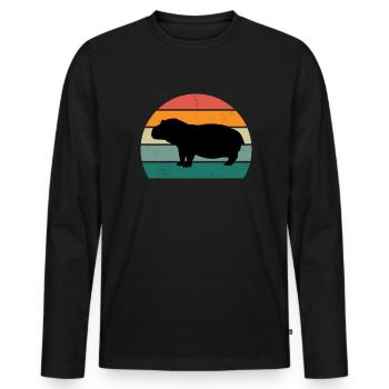 Nilpferd Nil Flusspferd Flusspferde Zwergnilpferd - Männer Premium Bio Langarmshirt - Schwarz - Vorne - Nico (187cm)