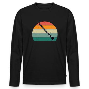 Oboe Oboist Oboistin Oboenspieler Oboenspielerin - Männer Premium Bio Langarmshirt - Schwarz - Vorne - Nico (187cm)