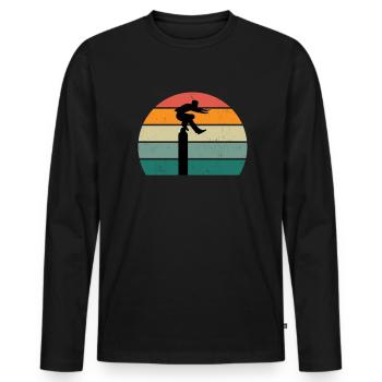 Parkour Runner Parkour Runner Obstacle Ninja - Men's Premium Organic Long Sleeve Shirt - black - Front - Nico (187cm)