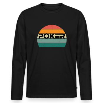 Pokerspieler Glück Strategie Texas Hold'em Poker - Männer Premium Bio Langarmshirt - Schwarz - Vorne - Nico (187cm)