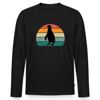Pinguin Südpol Antarktis Kaiserpinguin Eselpinguin - Männer Premium Bio Langarmshirt - Schwarz - Vorne - Nico (187cm)