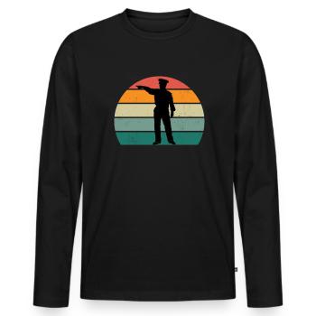 policier policière ordonnance agent des forces de l'ordre police - T-shirt manches longues Premium bio Homme - noir - Devant - Nico (187cm)