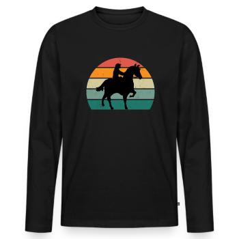 Rider horsewoman horse riding pony horse stable - Men's Premium Organic Long Sleeve Shirt - black - Front - Nico (187cm)