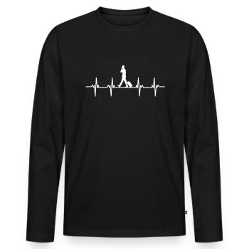 Reisen Reisender Reisender Ferien Urlauber Urlaub - Männer Premium Bio Langarmshirt - Schwarz - Vorne - Nico (187cm)
